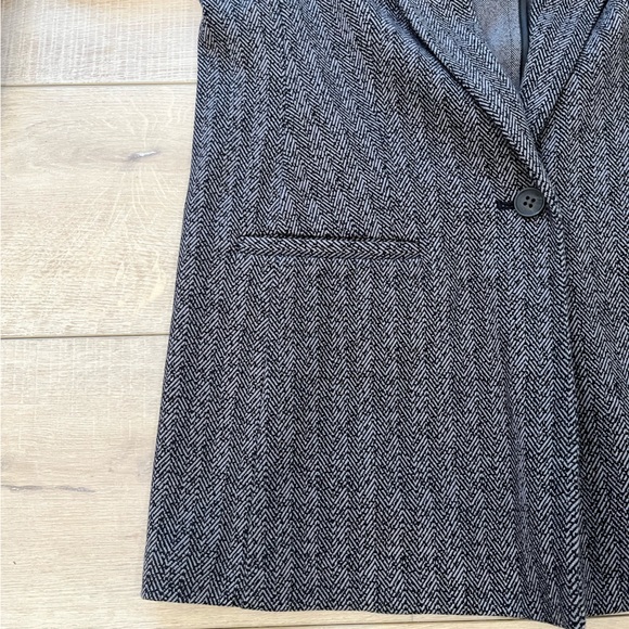 OLD NAVY gray herringbone oversized blazer size small NWT - Picture 7 of 12